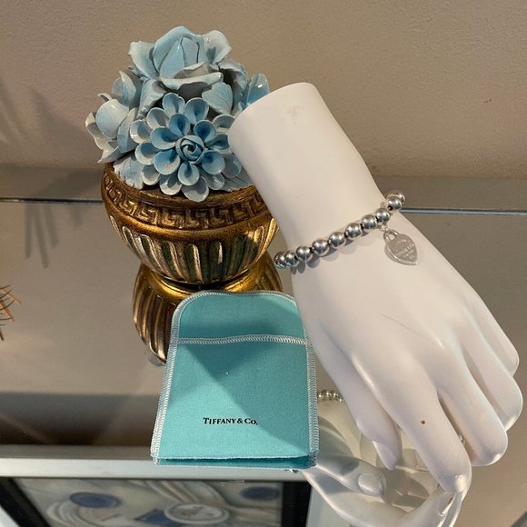 Auc Tiffany & Co. HardWear Ball Sterling Heart Charm Bracelet - Picture 7 of 9